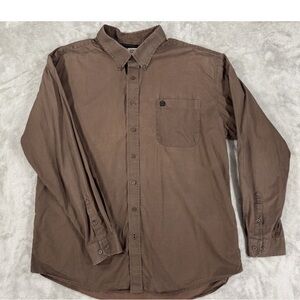 Men's Brown Button-Up Shirt